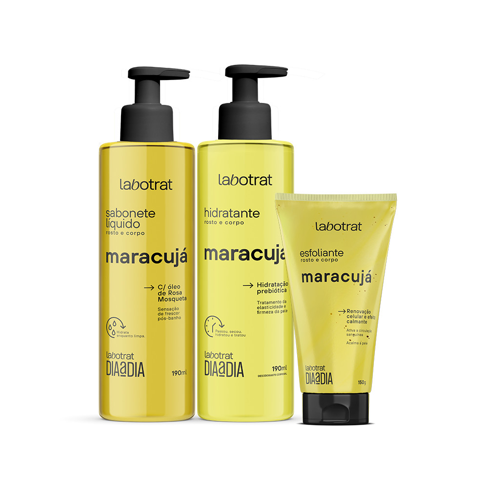 KitLabotratEsfoliante+Hidratante+Sabonete Dia Dia Rosto e Corpo Maracujá (3 Itens)