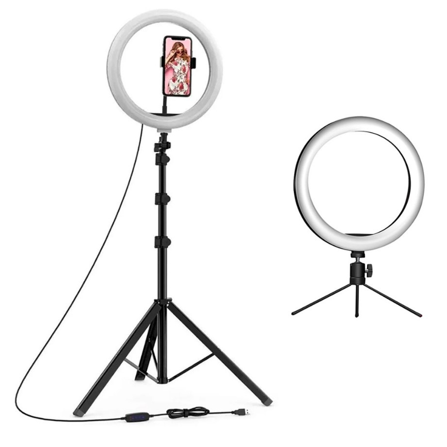 Kit Completo Ring Light Profissional 10 Polegadas – 26cm Com Tripé 2,10M