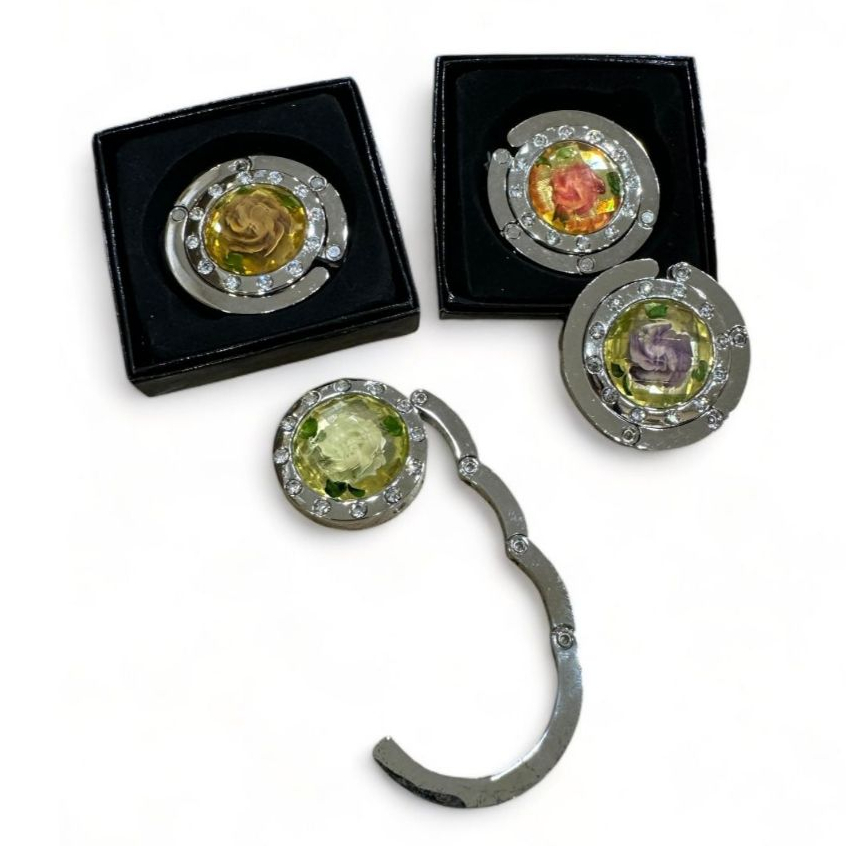 Kit Com 1/3/5 Pçs Suporte Gancho Porta Bolsa Dobrável Portátil De Mesa