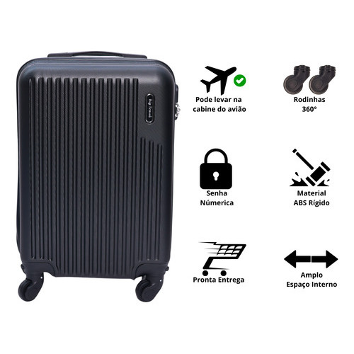 Mala Viagem Bordo 10kg Expansível Cabine Rodinha 