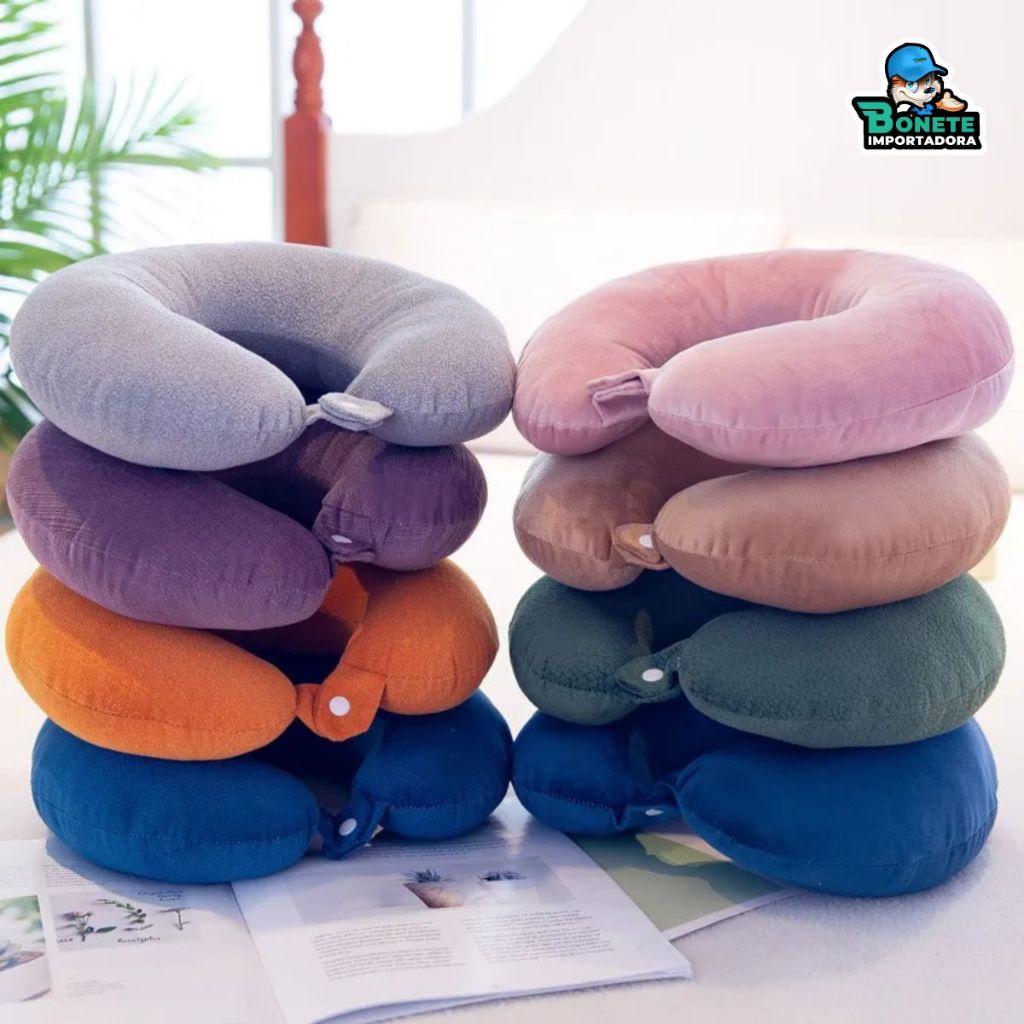 Almofada de Viagem  Suporte de Pescoço Macio e Antialérgico