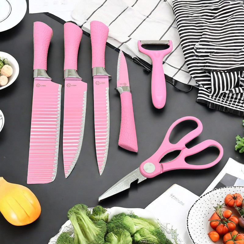 Kit de Facas Churrasco Profissional Antiaderente 6 Peças