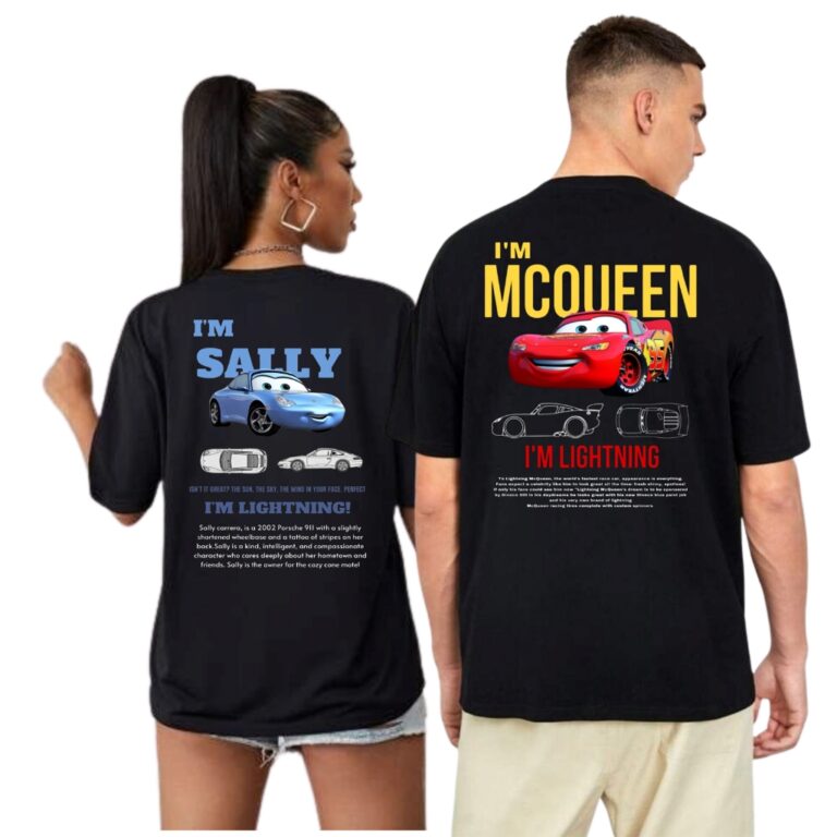 Kit 2 Camisetas Casal Relâmpago Mcqueen e Sally M