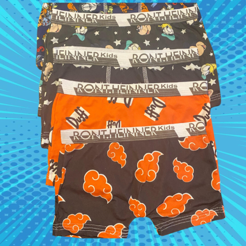 Kit 5 Cuecas Box Boxer Infantil Estampadas Masculi