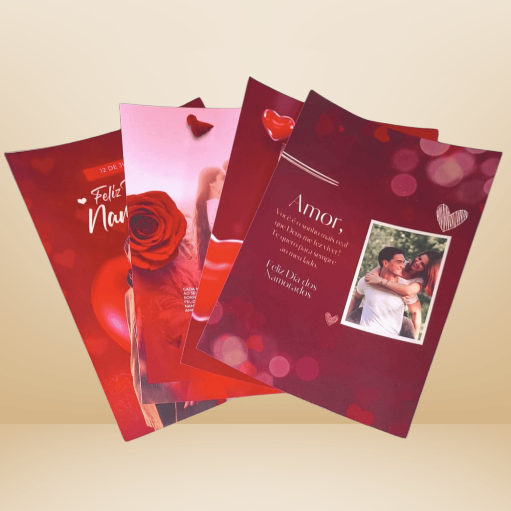 Cartão Dia dos Namorados com sua foto –  Cartão personalizado em papel fotográfico 230g