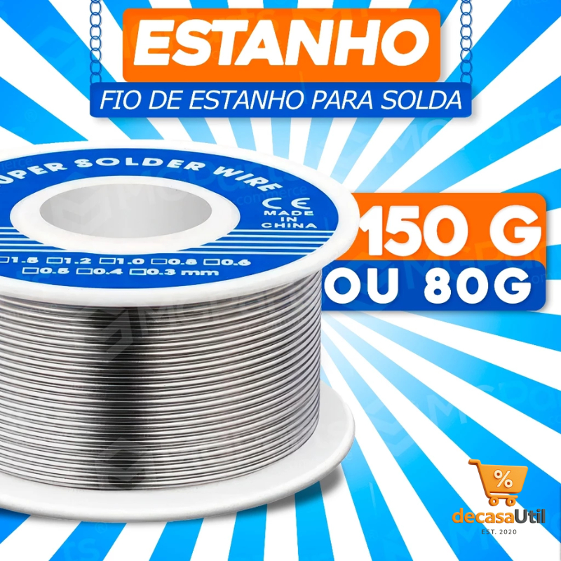 Solda Estanho 150g Profissional para Soldar Fio Arame para Ferro de Soldar Soldagem