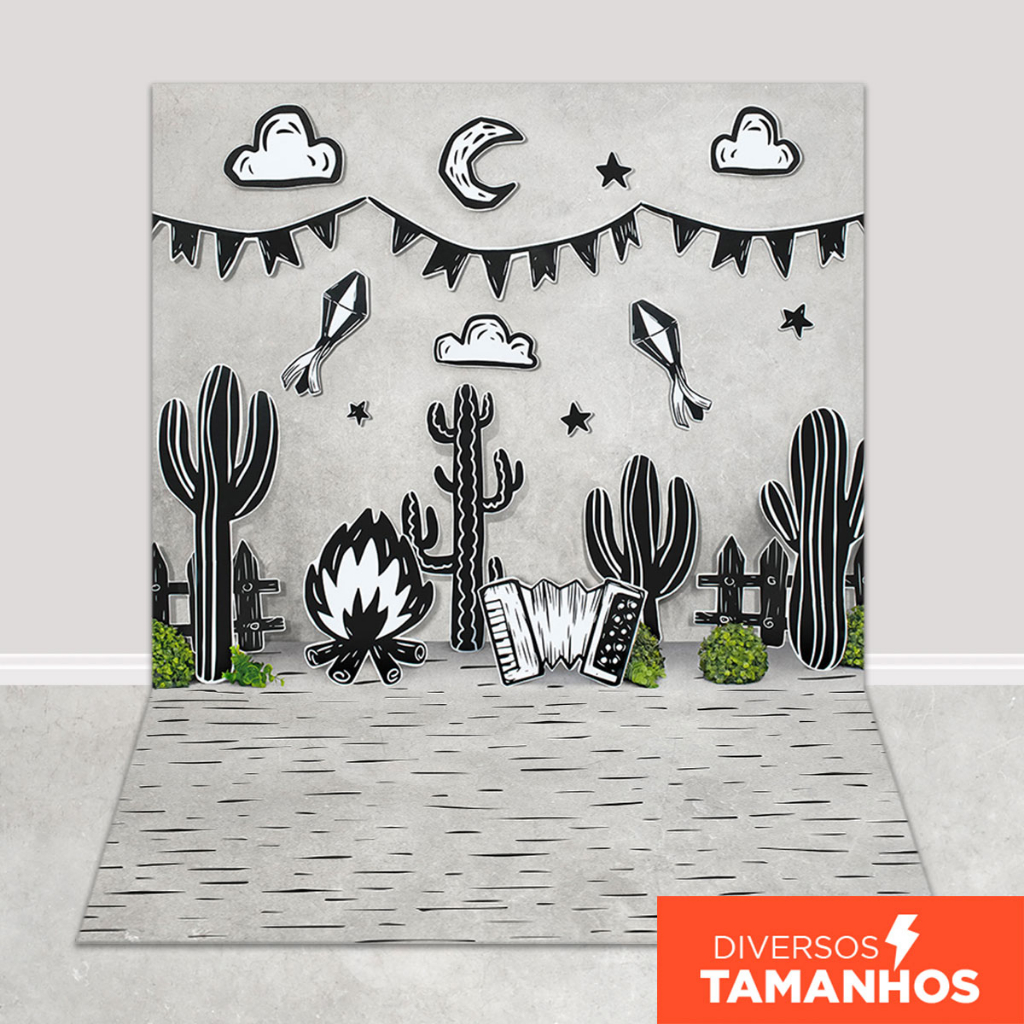 Fundo Fotográfico Festa Junina Cenário Cordel Em Tecido FJN-172