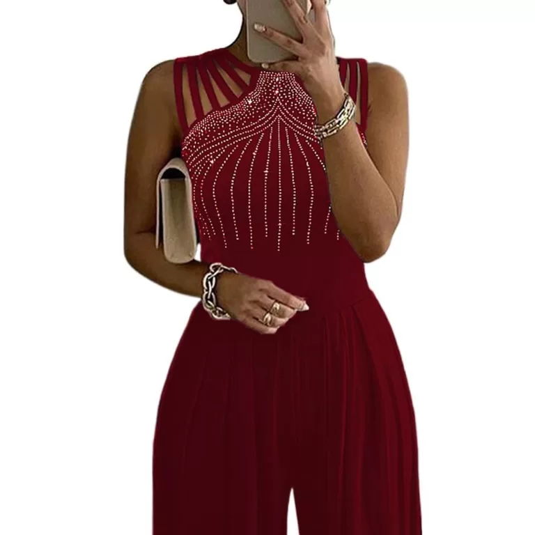 Macacão Feminino De Sexy Strass Sheer Malha Sem M