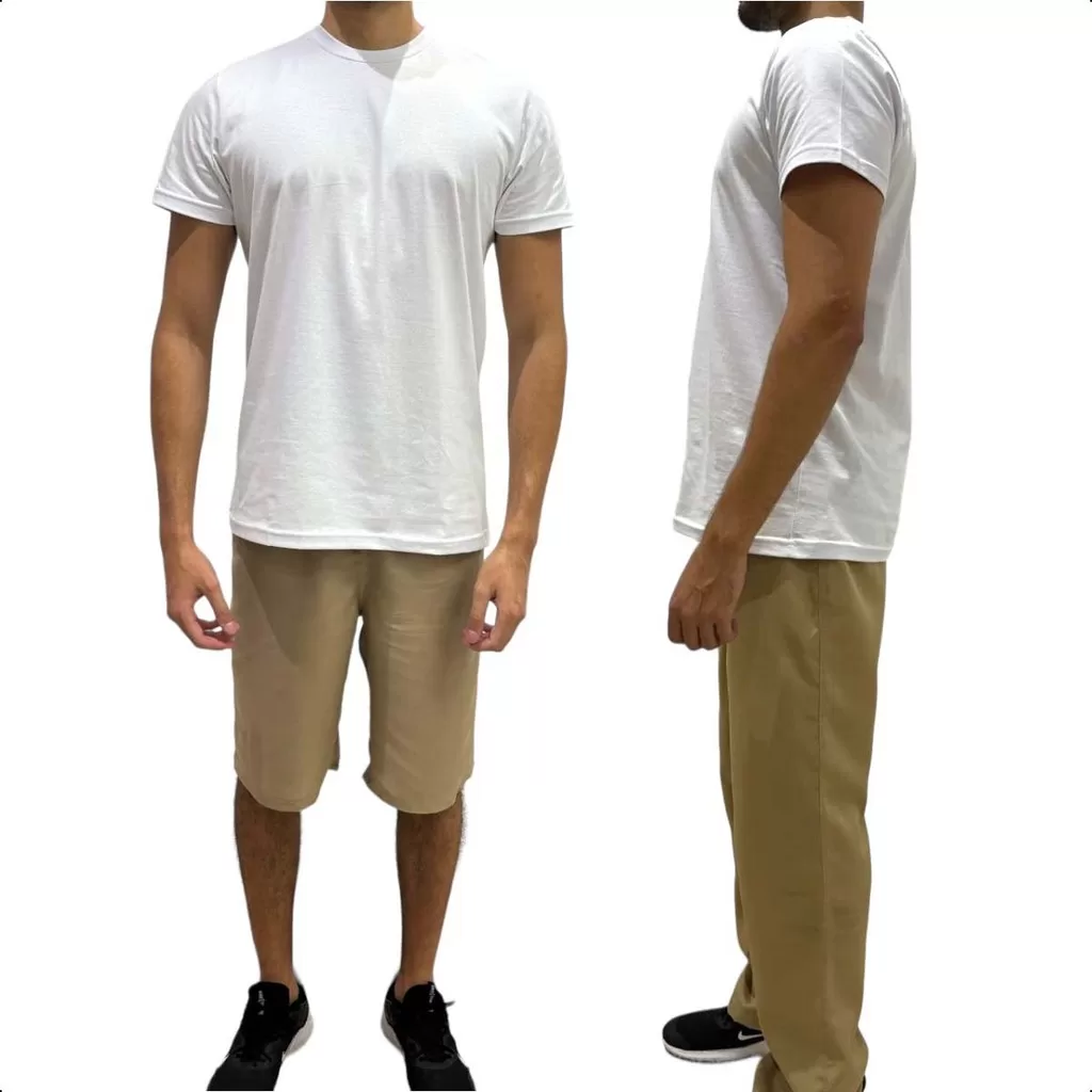 Kit 1 bermuda + 1 calça de tactel cor Caqui /CDP/ presídio