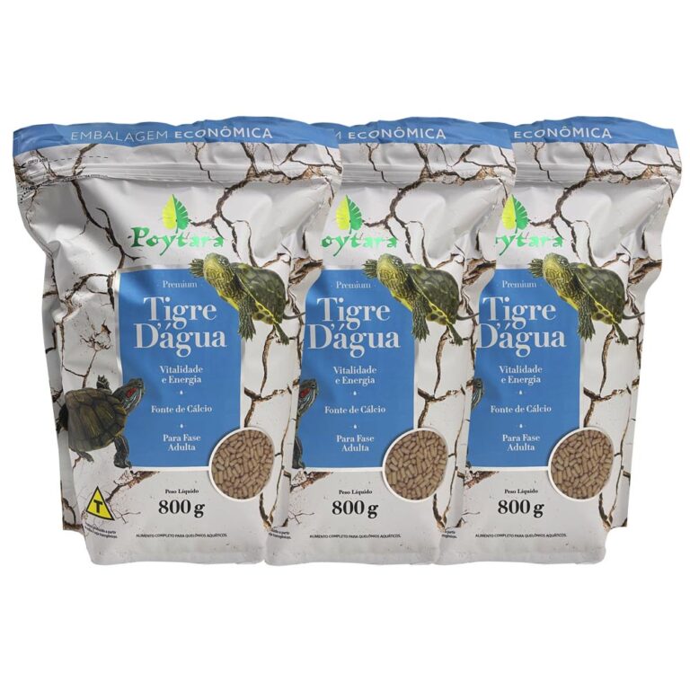 Kit 3 Ração para Tartaruga Poytara Tigre Dágua 