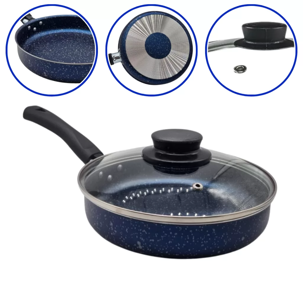 Frigideira Reta Antiaderente N°20 Colore com Tampa de Vidro