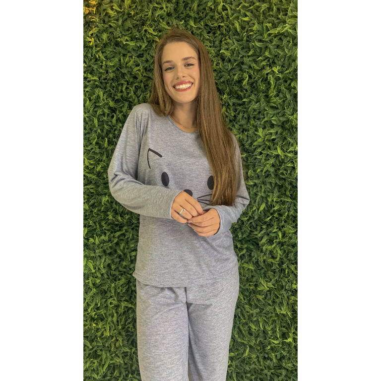 Pijama Feminino Adulto Frio Da Moda Inverno
