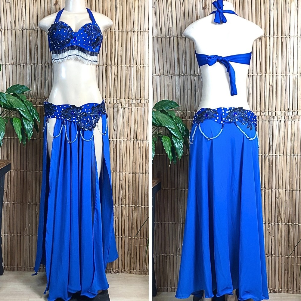 [Liquidação] Dança do Ventre Traje Bordado Completo Pronta Entrega G (44)-TPCL-726