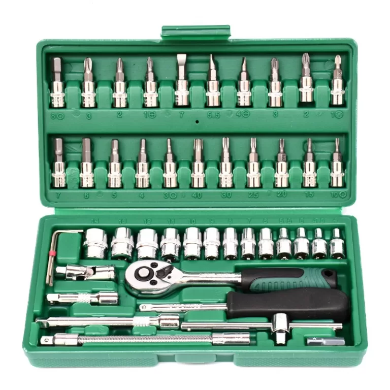 46 Peças Verde Kit Chaves Jogo Catraca Reversíve