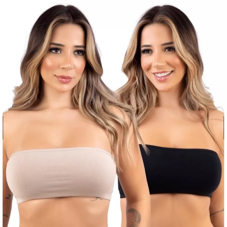 Kit 2 Top Faixa Cropped Sem Bojo Cotton Tomara que