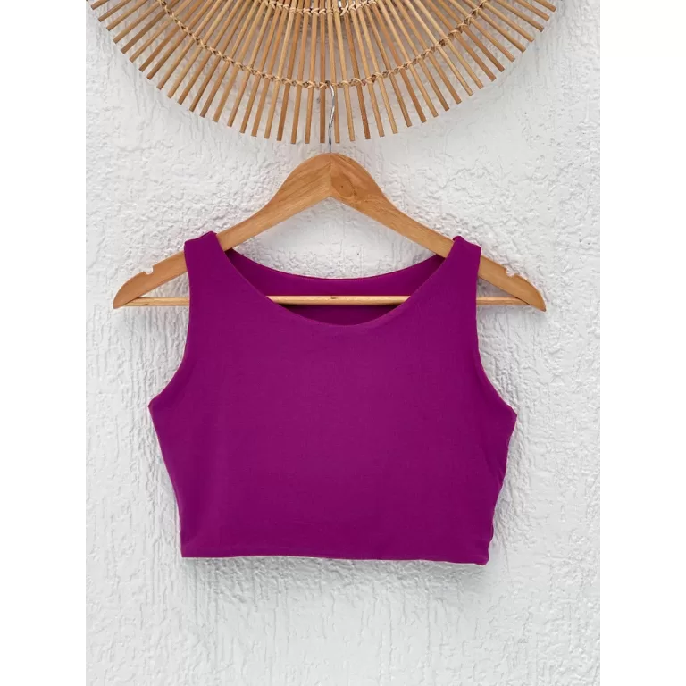 Cropped Patroa Liso Fucsia