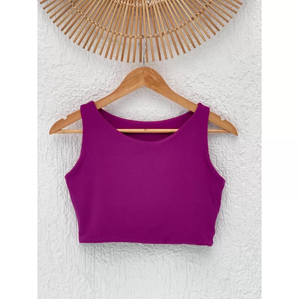 Cropped Patroa Liso Fucsia