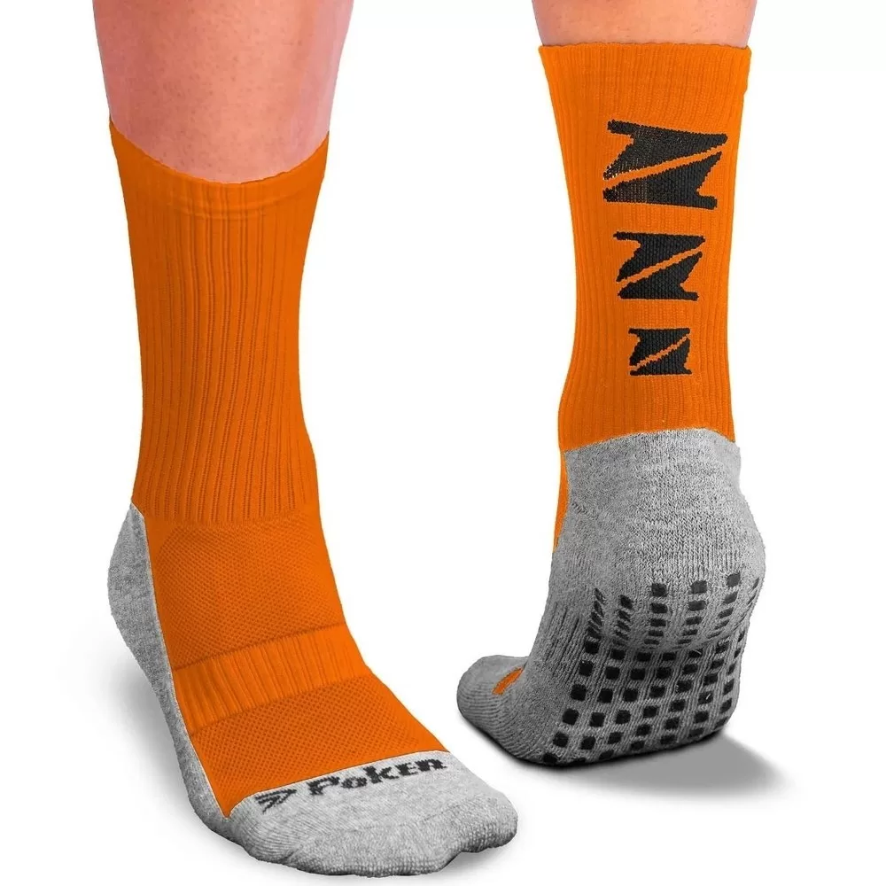 Meia Poker Esportiva Antiderrapante – Laranja