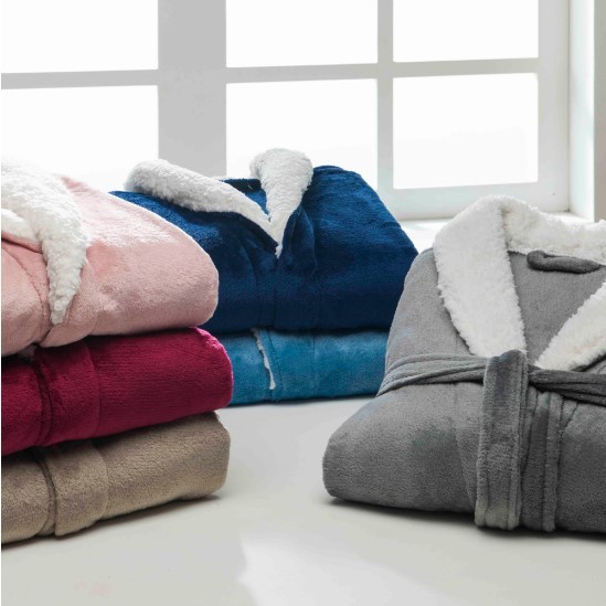 Roupão De Banho Com Gola De Sherpa Antialérgico 