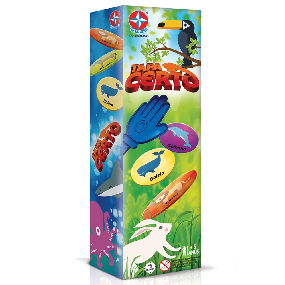JOGO TAPA CERTO ESTRELA MÃOZINHA FICHAS CARTAS CLÁSSICO FAMÍLIA MESA BICHOS ANIMAIS LEÃO AVE COELHO