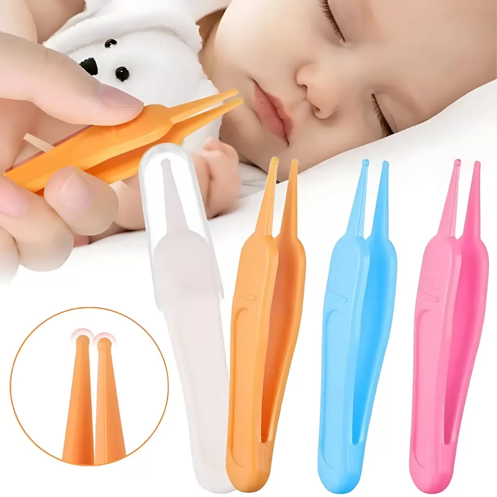 Pinça Infantil De Plástico ABS Ponta Redonda Kit de Higiene para Bebê Recém Nascido