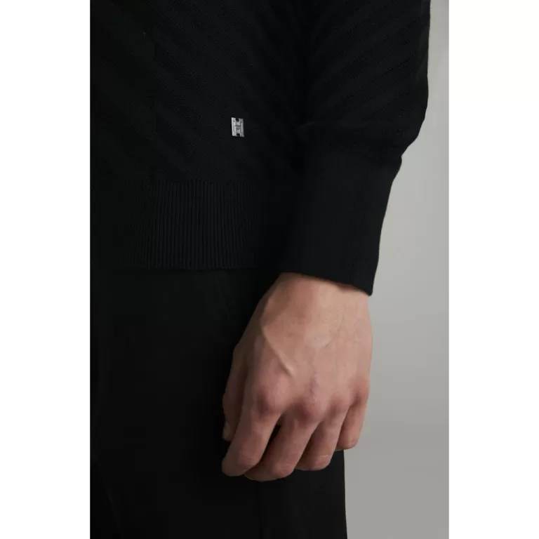 Tricot Gola Careca Jacquard – Preto