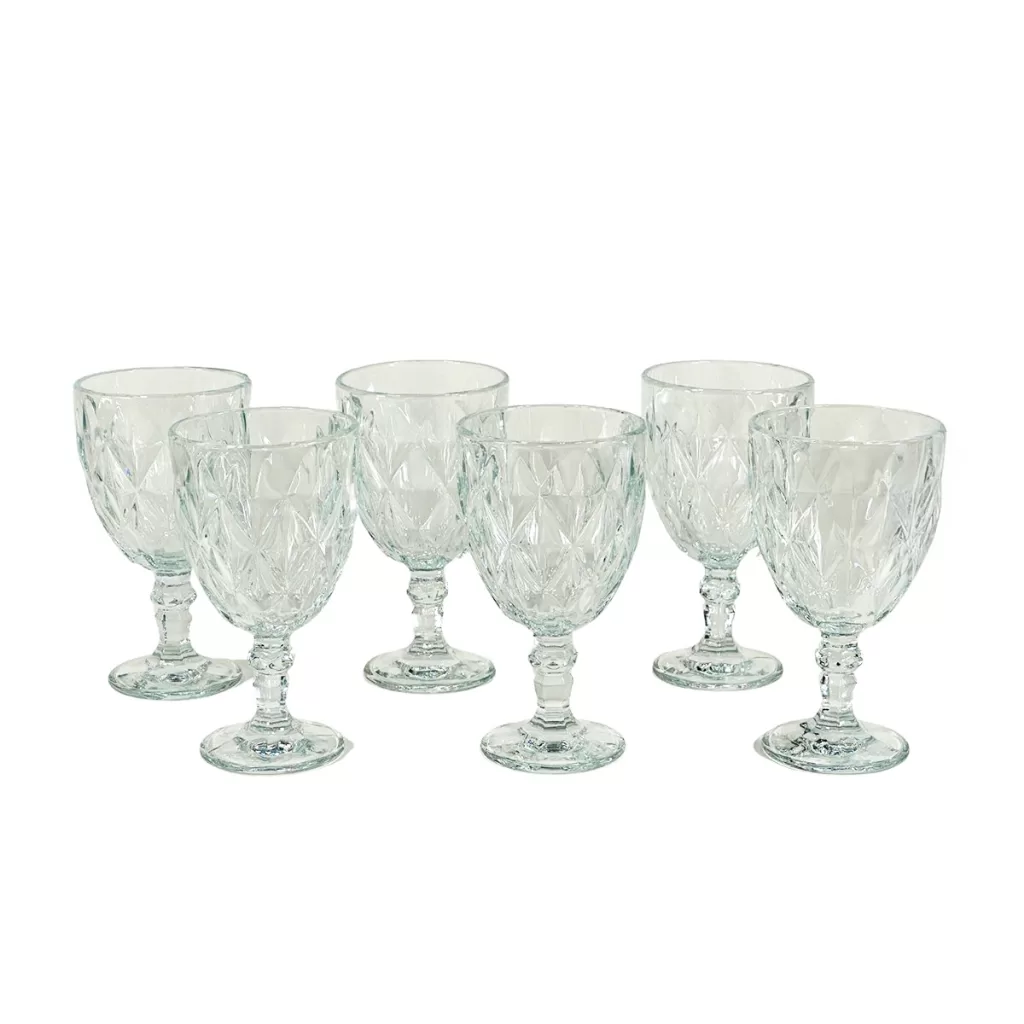 Jogo de 6 Taças de Cristal 330ml de Brilho Incomparável – Linha Premium Decorativa