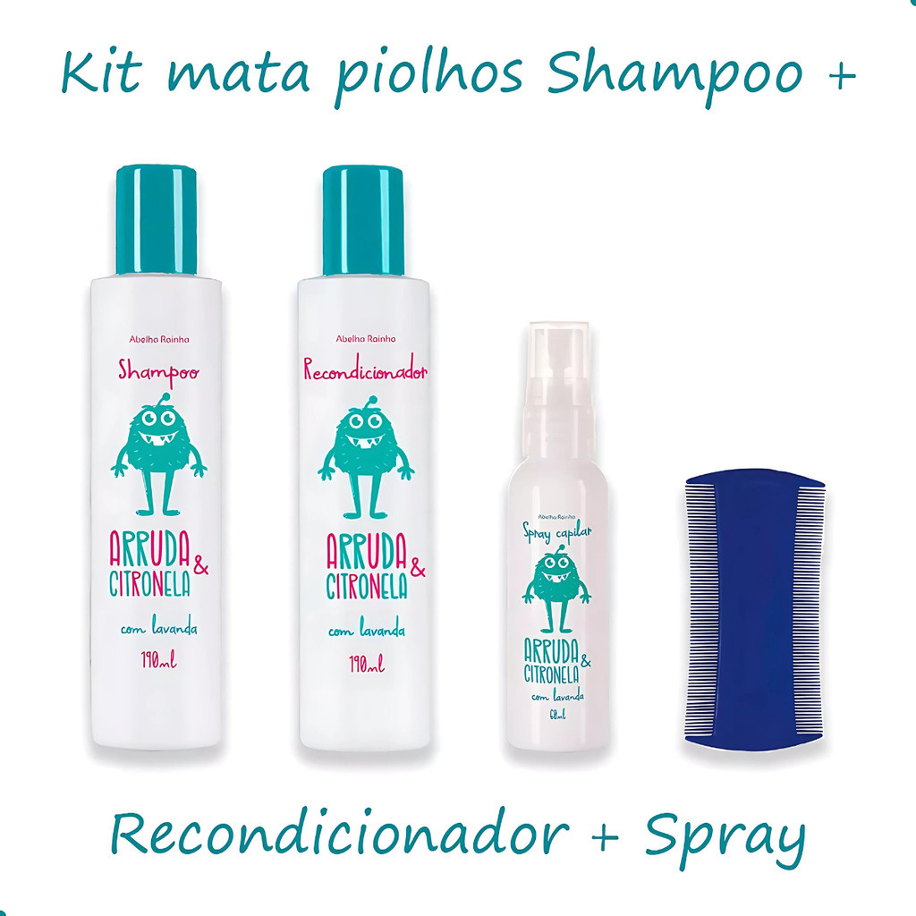 Kit Mata Piolho e Lêndeas – Abelha Rainha