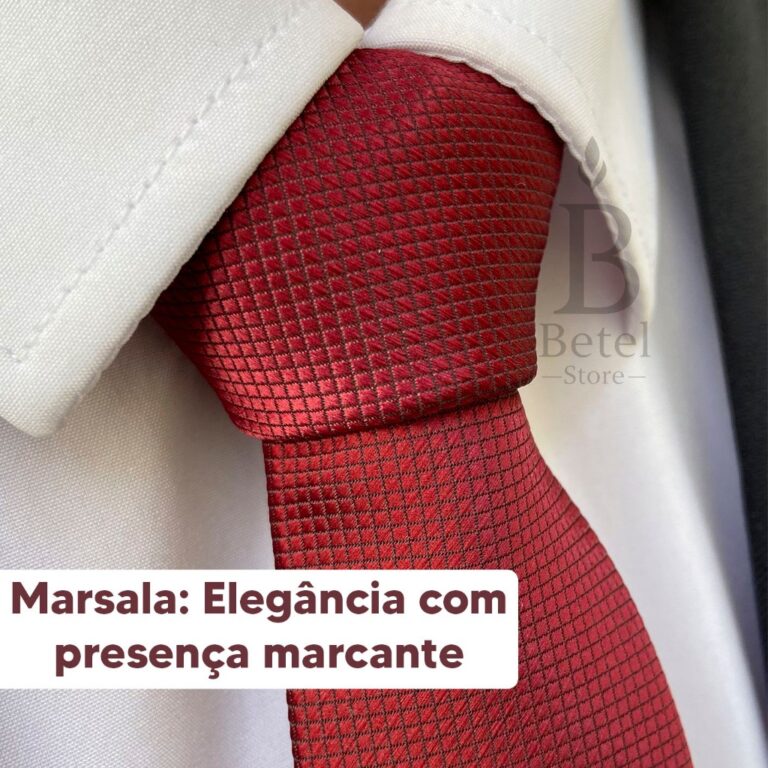 Gravata Marsala Masculina Slim Social Premium Eleg