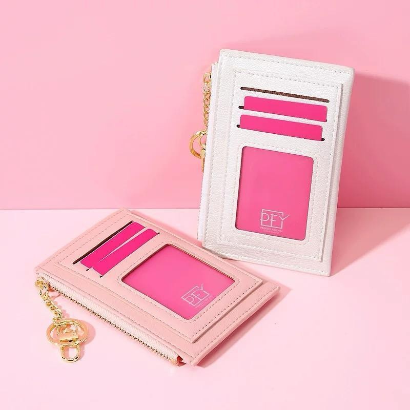 Carteira Feminina com Chaveiro Multi-Cartão Porta Cartão Casual Unissex D477 VT