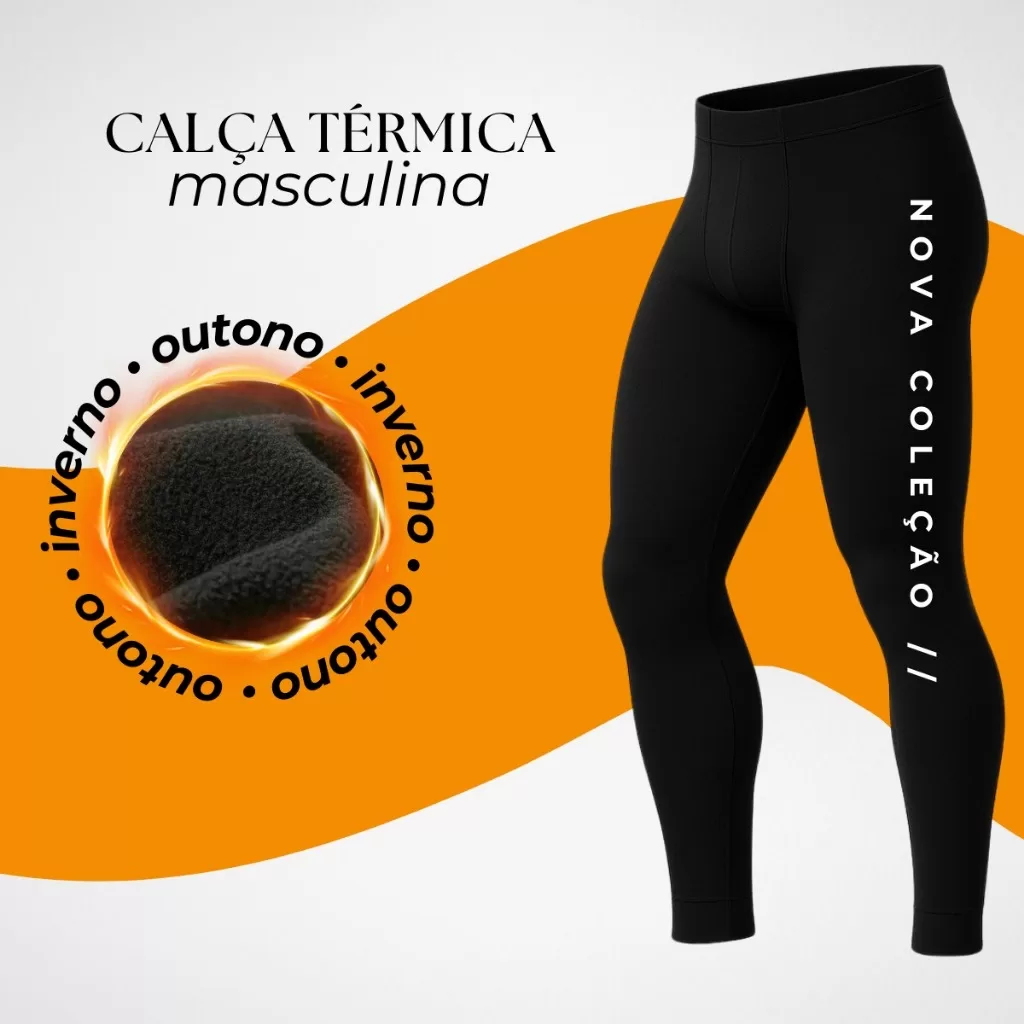 Calça Térmica Masculina Frio Flanelada Resistente Intenso Proteção Uv Resistente Esportiva Inverno