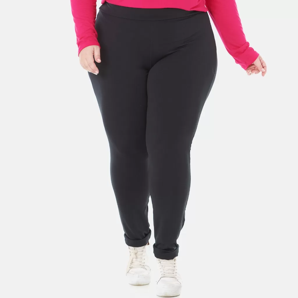 Calça Legging Lisa Plus Size Feminina de Suplex 1133-A Preta e outras Cores