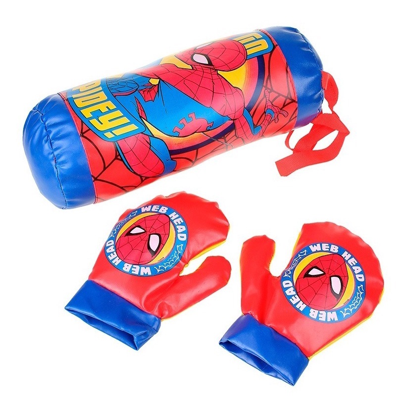 Saco De Pancada Box Infantil Do Homem Aranha Com Luvas