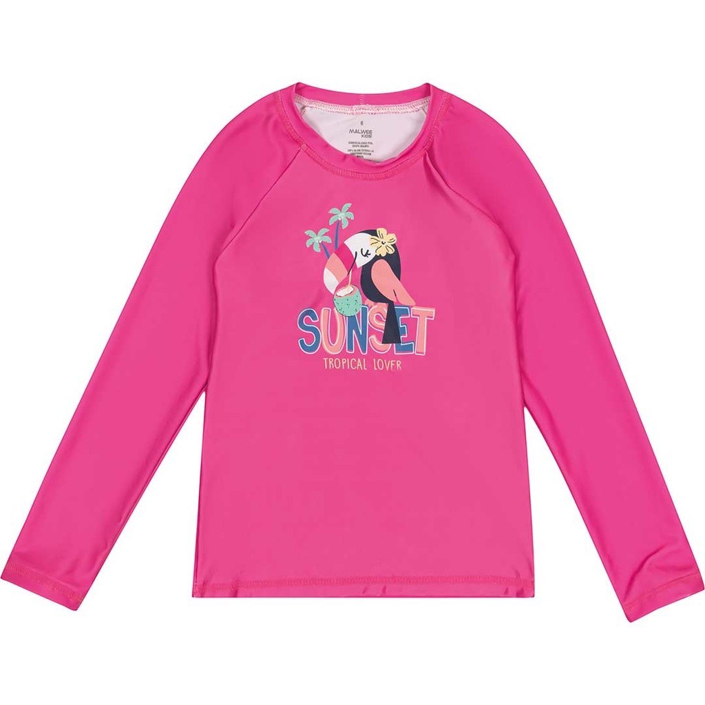 Blusa Infantil com Proteção UV50+ Rosa Tucano Malwee Presente de Natal