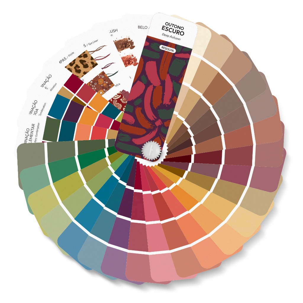 Cartela Paleta De Cores Coloração Pessoal Mini | Outono Escuro | Outono Profundo