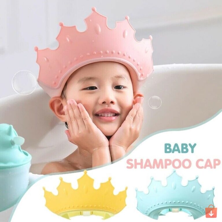 Boné Infantil Touca de Banho com Coroa Impermeáv