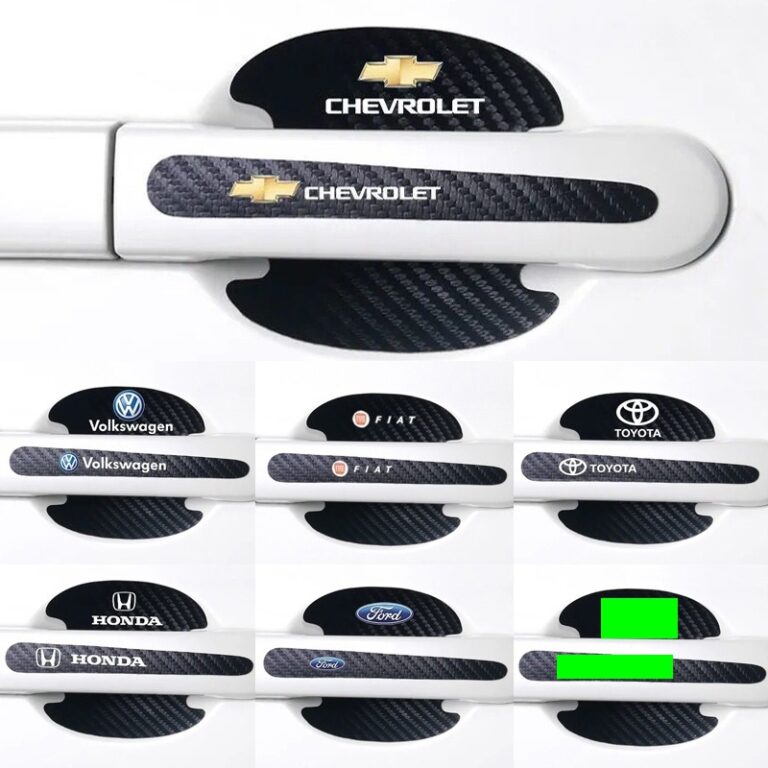 8 Peças De Fibra De Carbono Maçaneta Da Porta Do