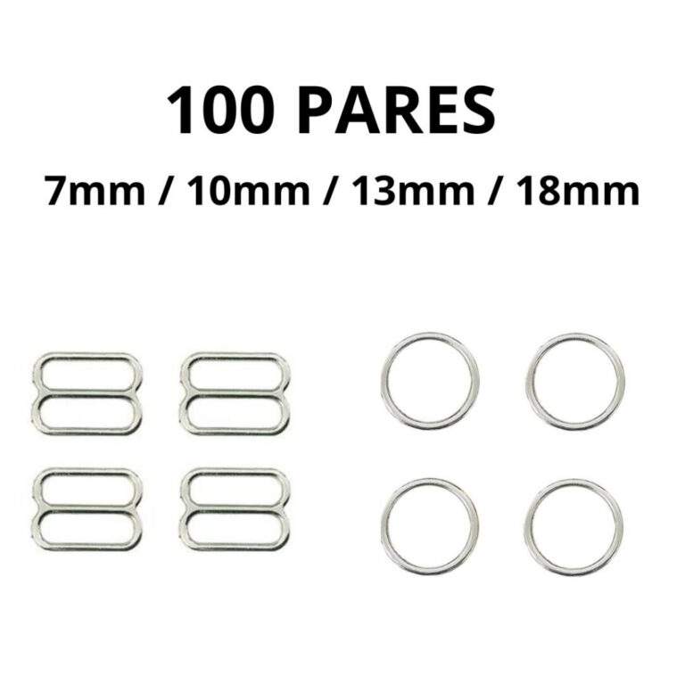 100 Pares de Argola e Regulador de Sutiã 10mm 13m