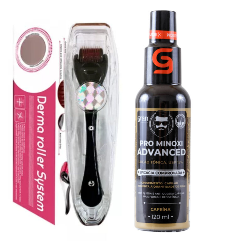 Kit Pro Minoxi Advanced 120ml + Derma Roller Barba