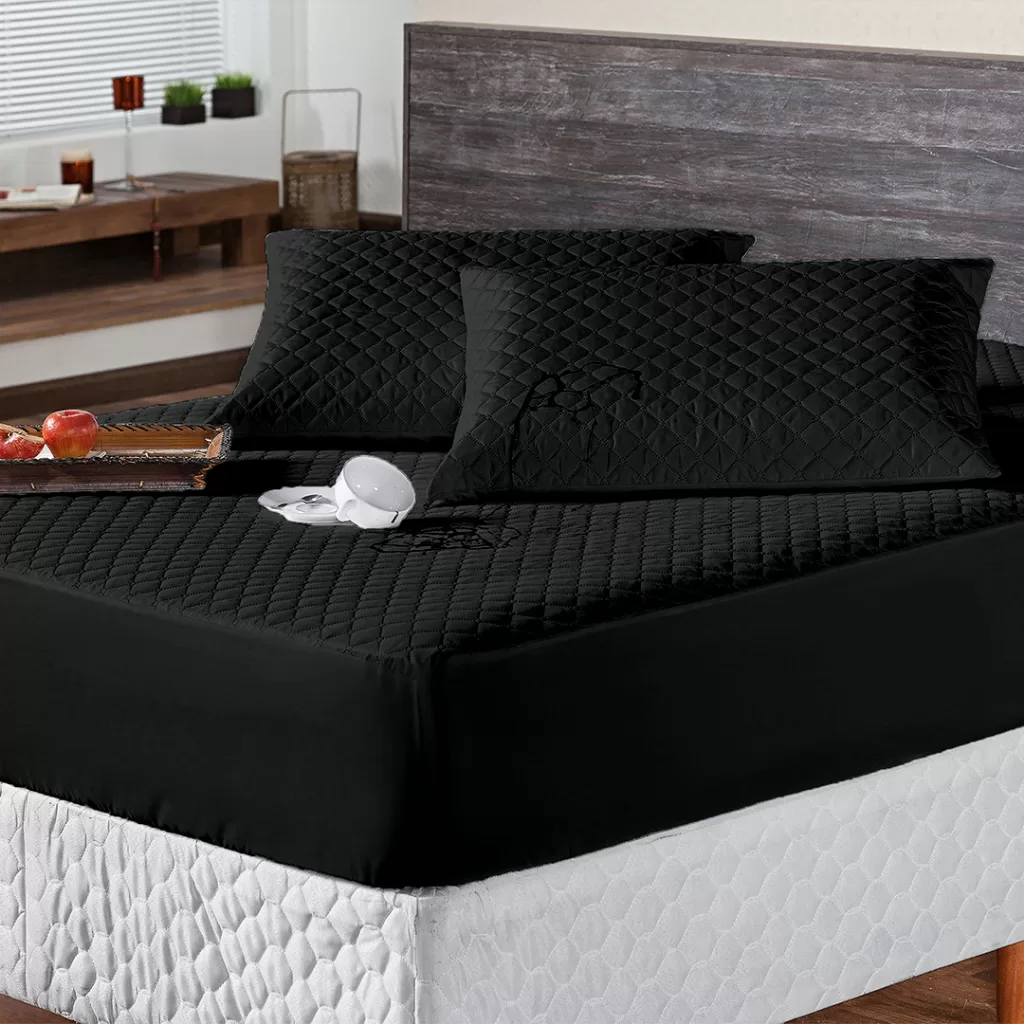 Kit Capa Protetora Para Colchão Impermeável Com Elástico E Matelado Disponível Em Diversos Tamanhos