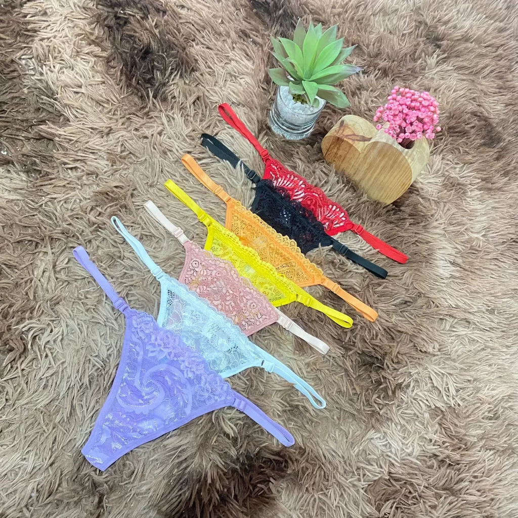 Kit de calcinha fio dental regulagem lingerie premium confortavel