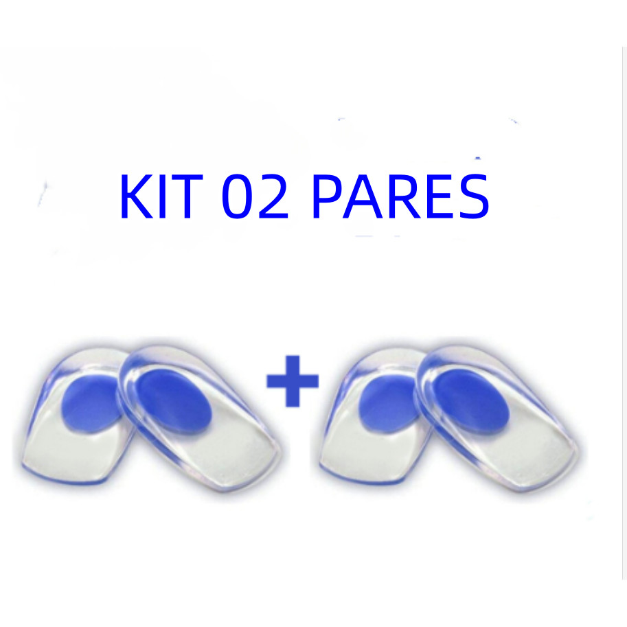 Kit 2 Pares Calcanheira de Silicone Gel Ortopédica Esporão Dor Anti Impacto