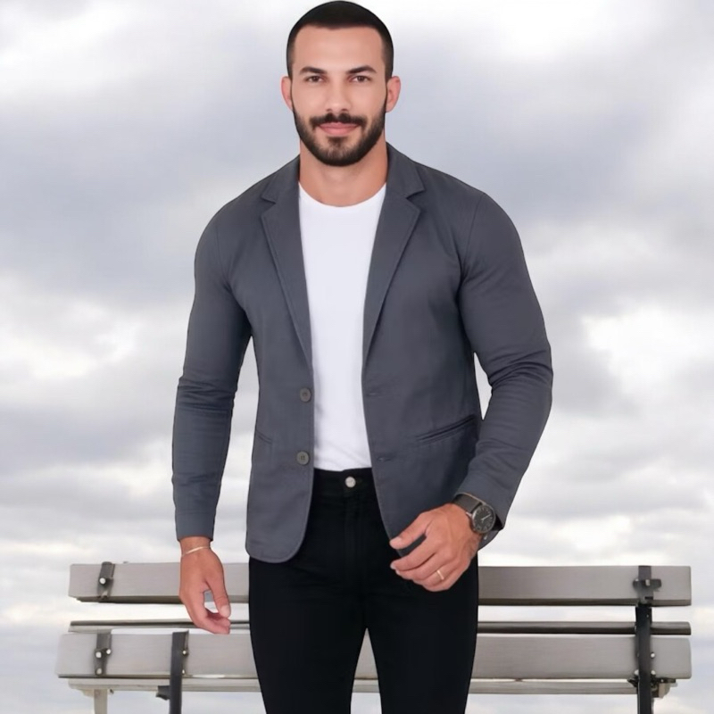 Blazer masculino  slim  fit sarja elastano qualidade reforçada premium