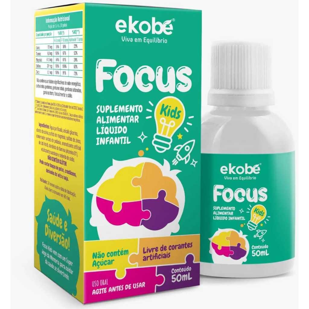 FOCUS KIDS 50ml Ekobé – PARA CRIANÇAS COM DÉFICIT DE ATENÇÃO – TDAH , MEMÓRIA – ORIGINAL