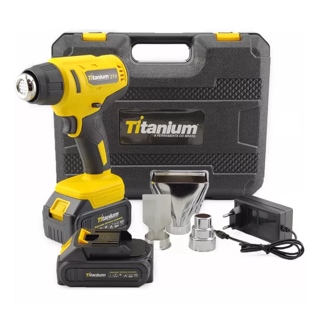 Soprador Térmico a bateria Profissional 21v C/ Duas Baterias Titanium