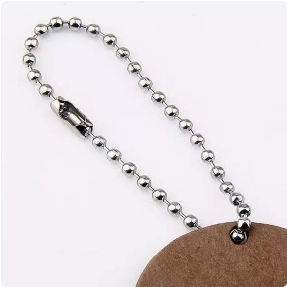 50PCS Corrente De Bolinha Com Canoa 10cm Tag Chave