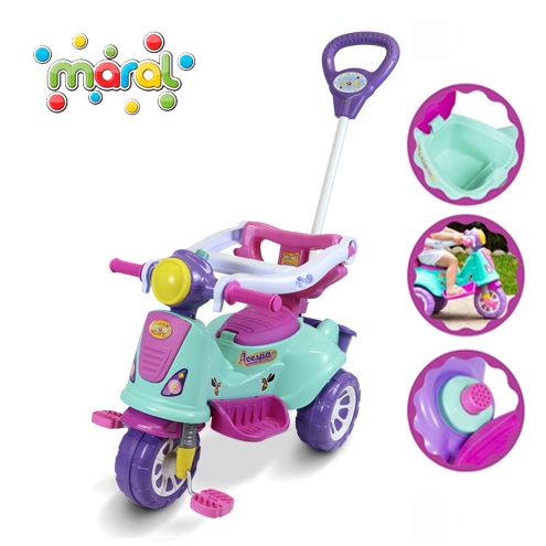Carrinho De Passeio Triciclo Avespa Motoca com Ped