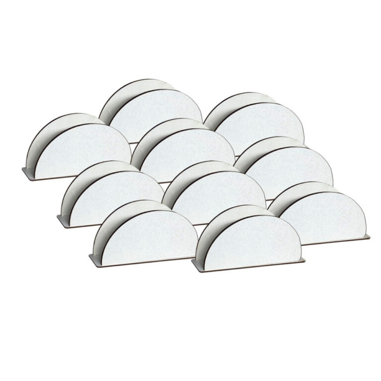 Kit 20 Porta Guardanapo Meia Lua Branco De Mesa Md