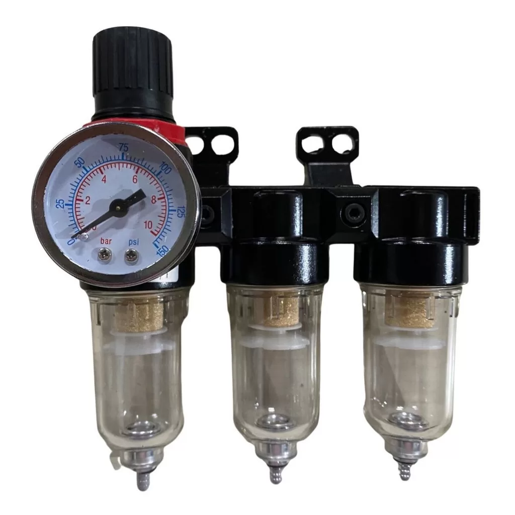 Filtro Regulador De Pressão Triplo 1/4 150 Psi