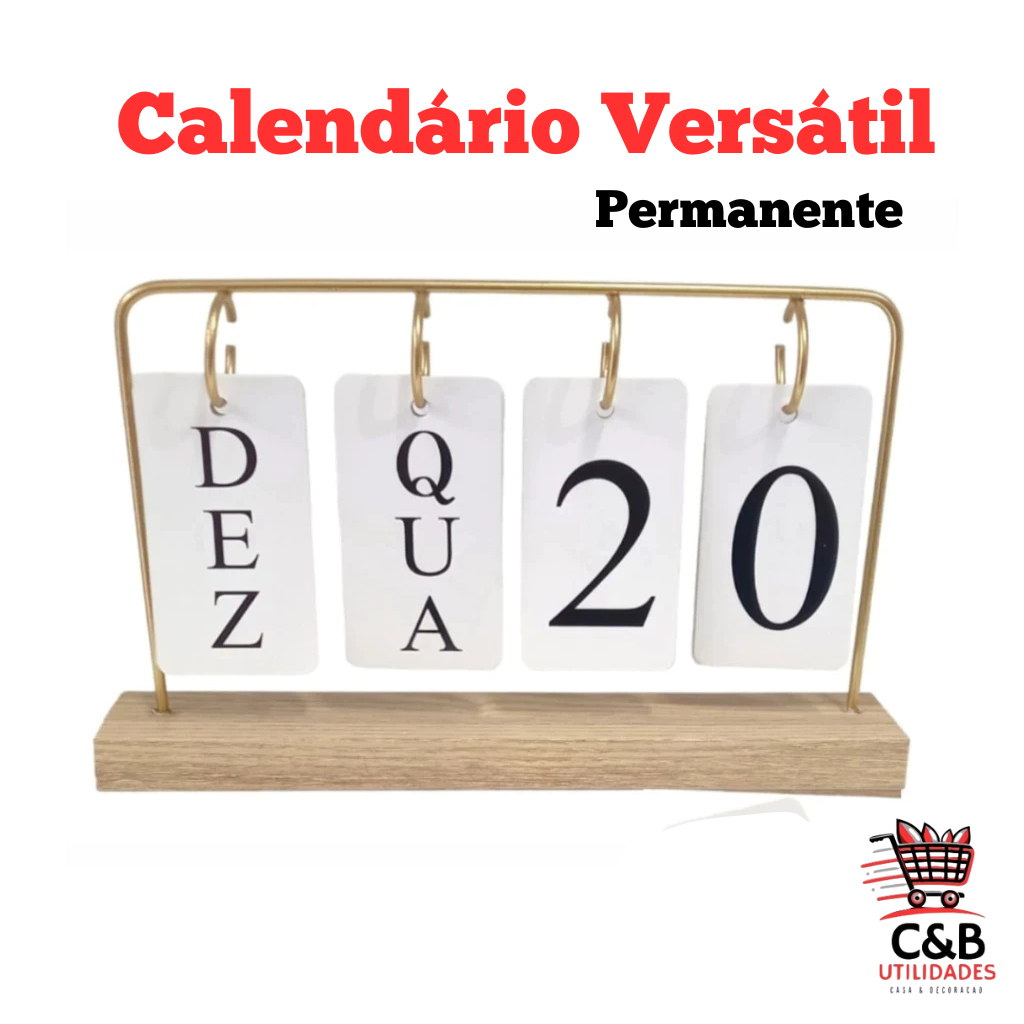 Calendário de Mesa Permanente Versátil Decorativo Multiuso